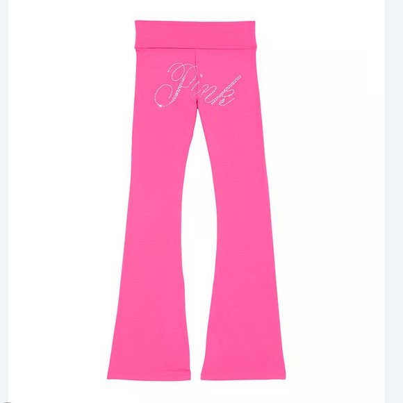 PINK Victoria's Secret Pink Flared Leggings (Bling Collection) - Picture 1 of 6